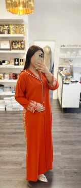 Robe modeste à capuche orange